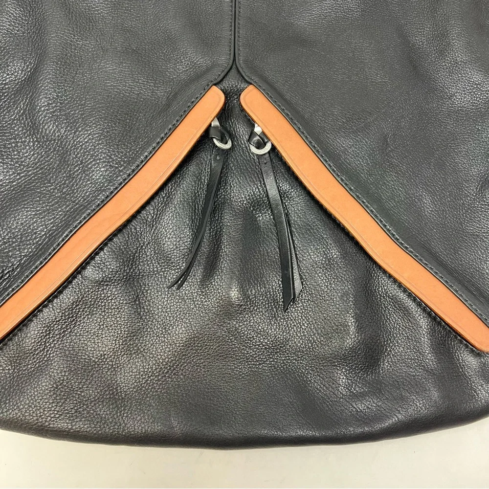 Christopher Kon Convertible Crossbody Hobo Bag Black Soft Leather Luxury